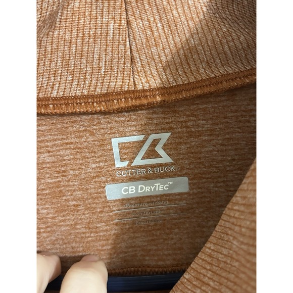 Cutter & Buck Women's Quarter Zip Long Sleeve Pullover XS Orange CB DryTec - Picture 2 of 13